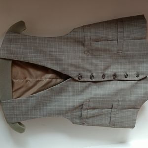 #6 VINTAGE 1970s Glen Plaid WOOL Vest